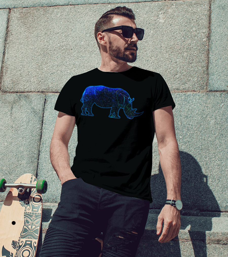 Shapes In The Sky Starry Rhino T-Shirt