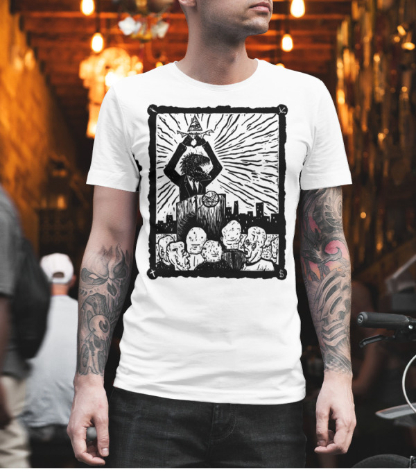 Reptilians Illuminati Wizard Leader Addressing Followers T-Shirt Reptilians Illuminati Wizard Leader Addressing Followers T-Shirt