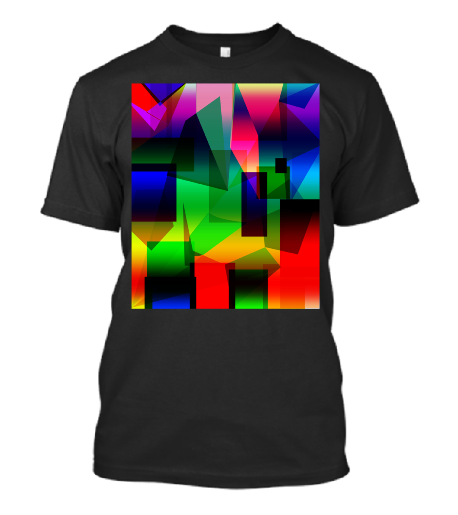 Depth Large Multicolored Geometric Abstract T-Shirt