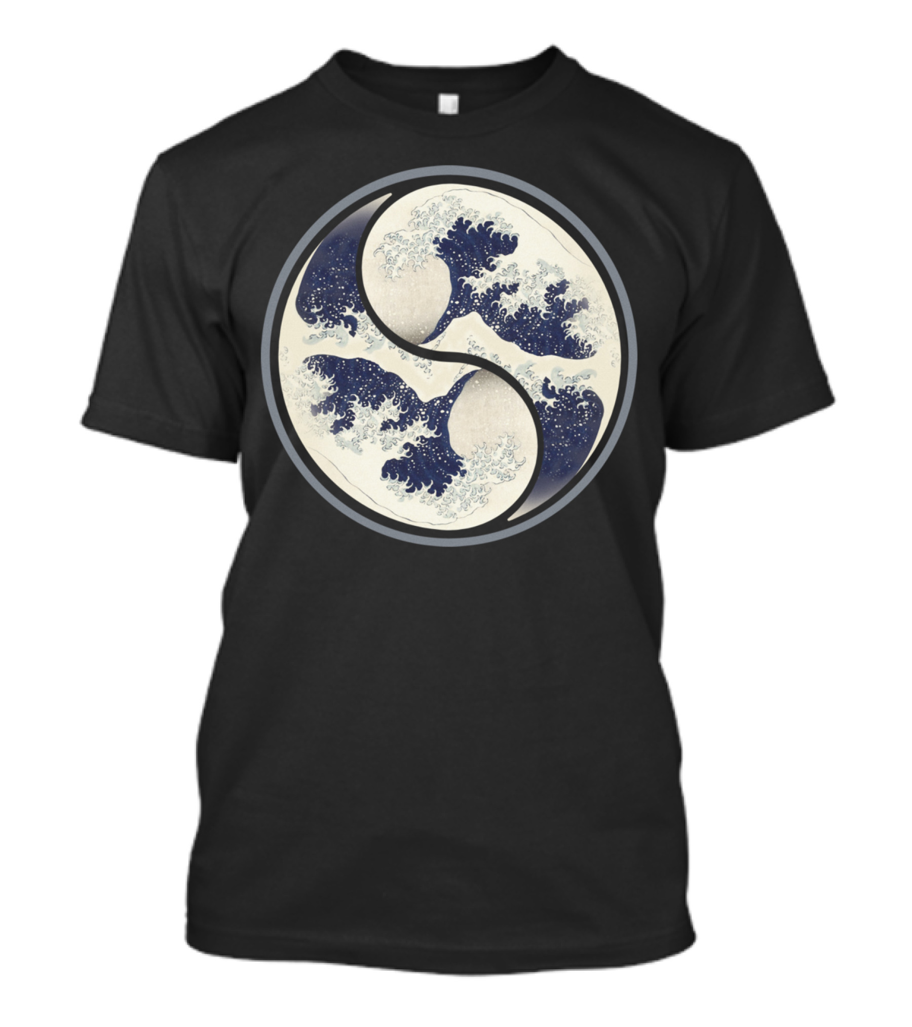 Yin Yang Great Wave Inspired Circular T-Shirt