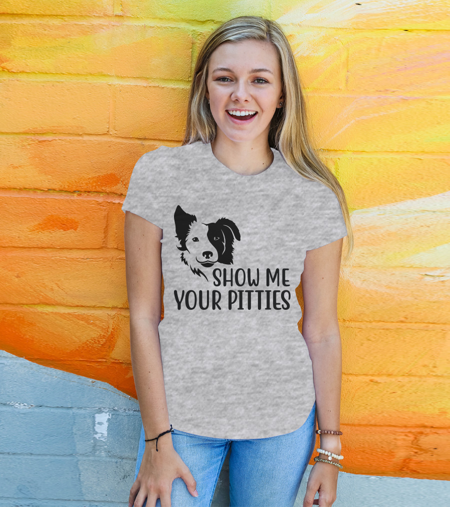 Show Me Your Pitties Dog Face Silhouette T-Shirt