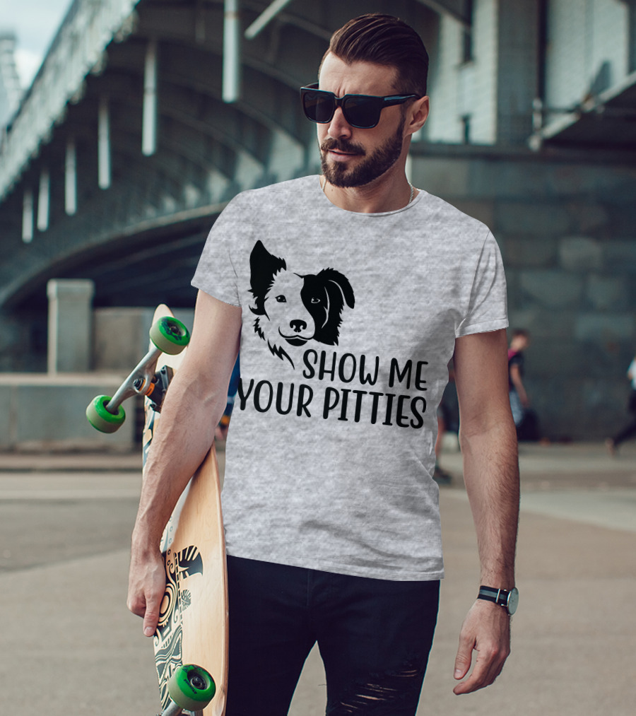 Show Me Your Pitties Dog Face Silhouette T-Shirt