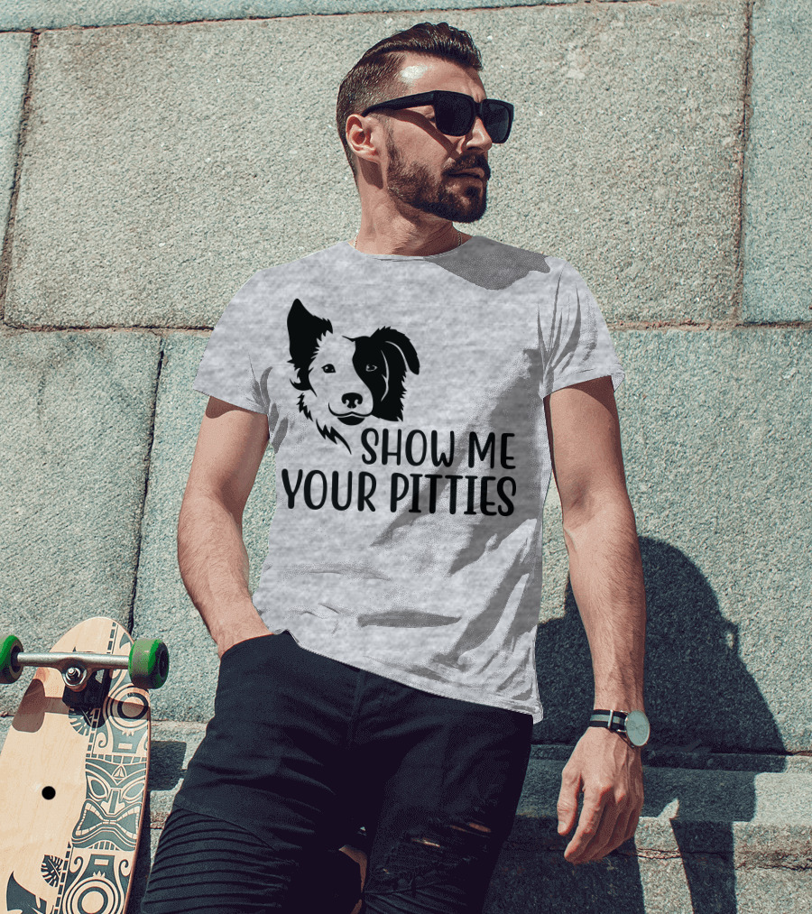 Show Me Your Pitties Dog Face Silhouette T-Shirt
