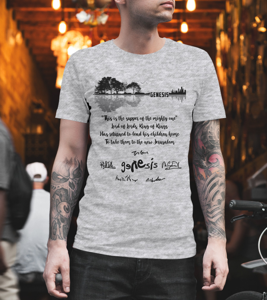 Genesis Cityscape Reflection Mighty One Lord Of Lords King Of Kings Return New Jerusalem T-Shirt