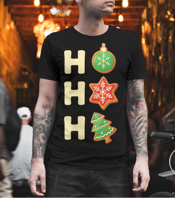 Cute Christmas Cookie Ho Ho Ho Ornament Snowflake Tree T-Shirt Cute Christmas Cookie Ho Ho Ho Ornament Snowflake Tree T-Shirt
