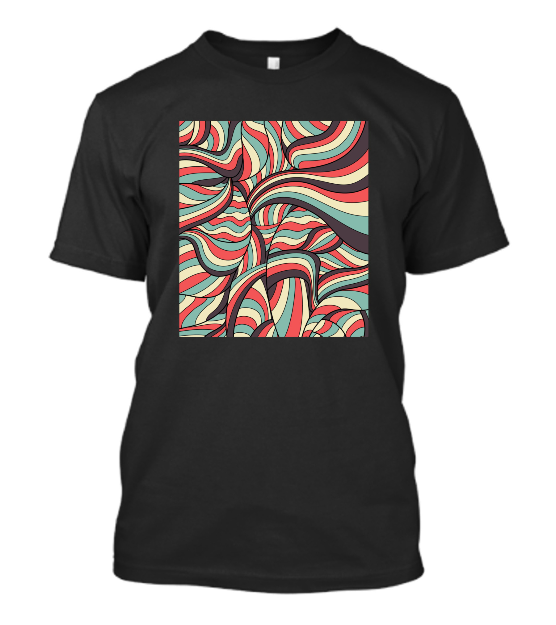 African Waves No16 503288 Bold Vibrant Swirls T-Shirt