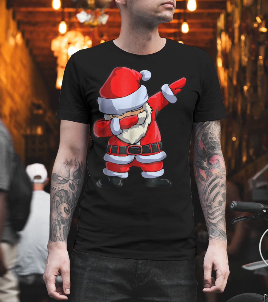 Christmas Dabbing Santa Kids Xmas Tees9 Iconic Festive Dance Motif T-Shirt