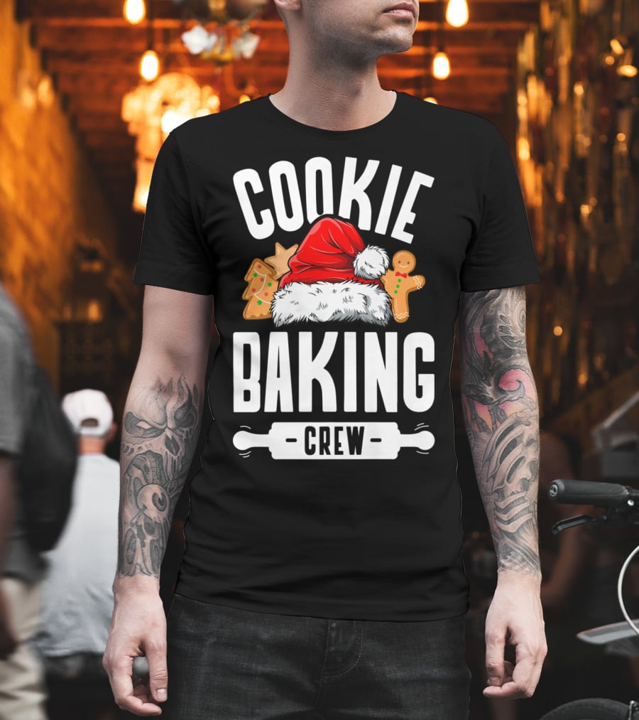 Cookie Baking Crew Christmas Family Gingerbread Team Santa Hat T-Shirt