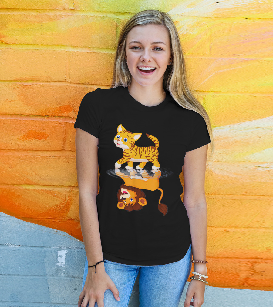 Funny Cat Lover Bengal Cat Reflection As Bengal Tiger T-Shirt