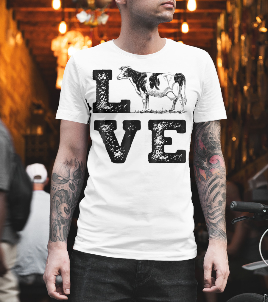 LOVE Cows Cow Lovers Farm Girls Women Farmer T-Shirt