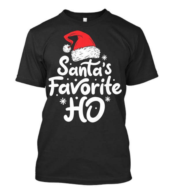Santa's Favorite Ho Christmas Women Santa Hat T-Shirt