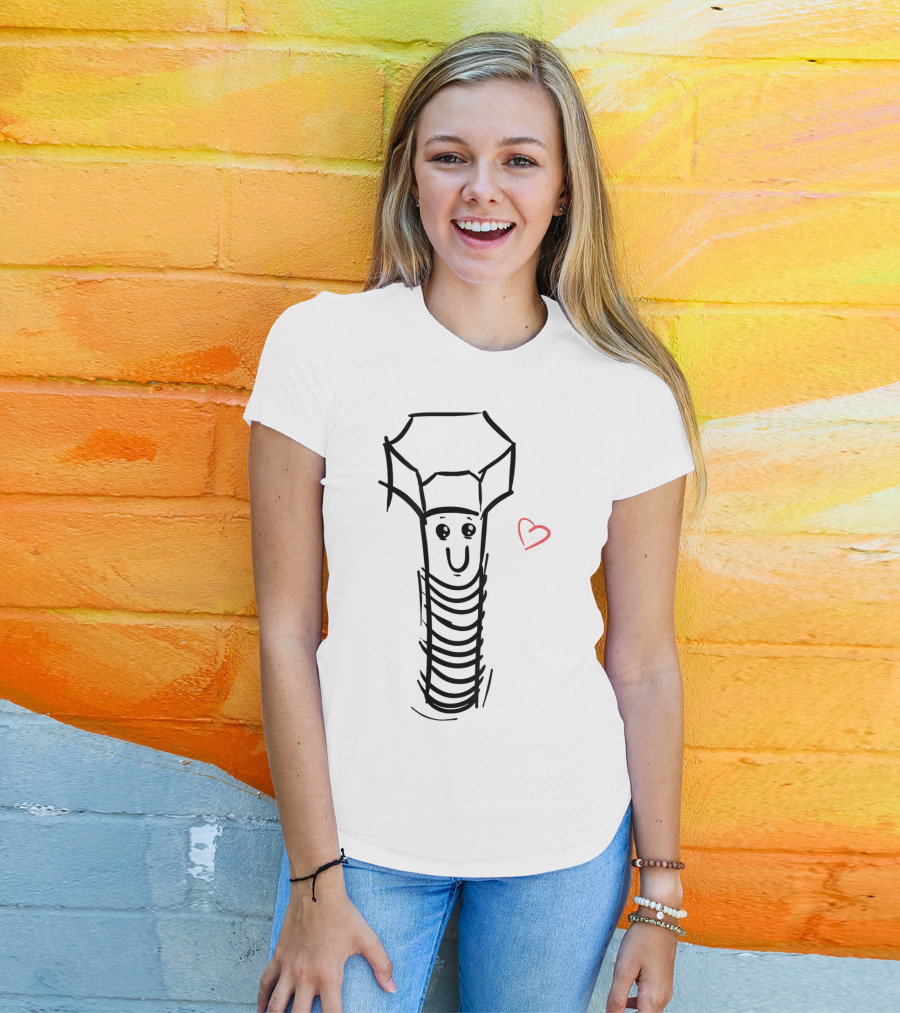Valentines Day Heart Smiling Screw For Her Him Girls Boys T-Shirt