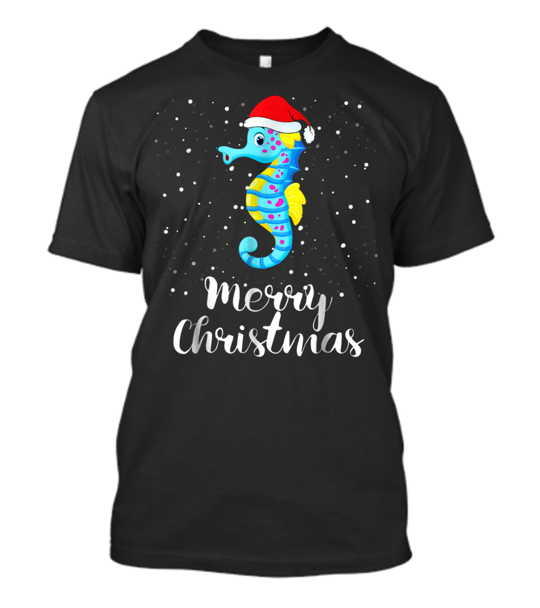 Merry Christmas Seahorse Family Group Matching T-Shirt