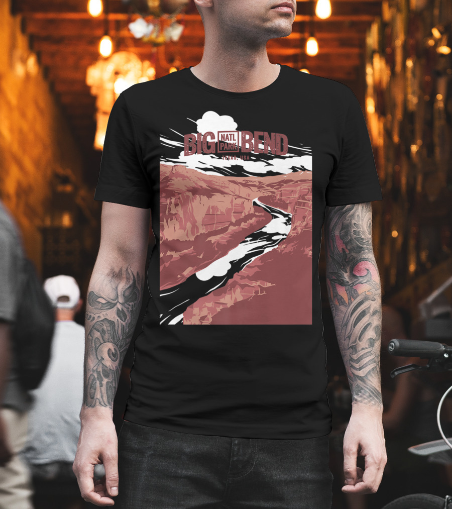 Big Bend National Park Texas USA Vintage Natl Park River Scene T-Shirt