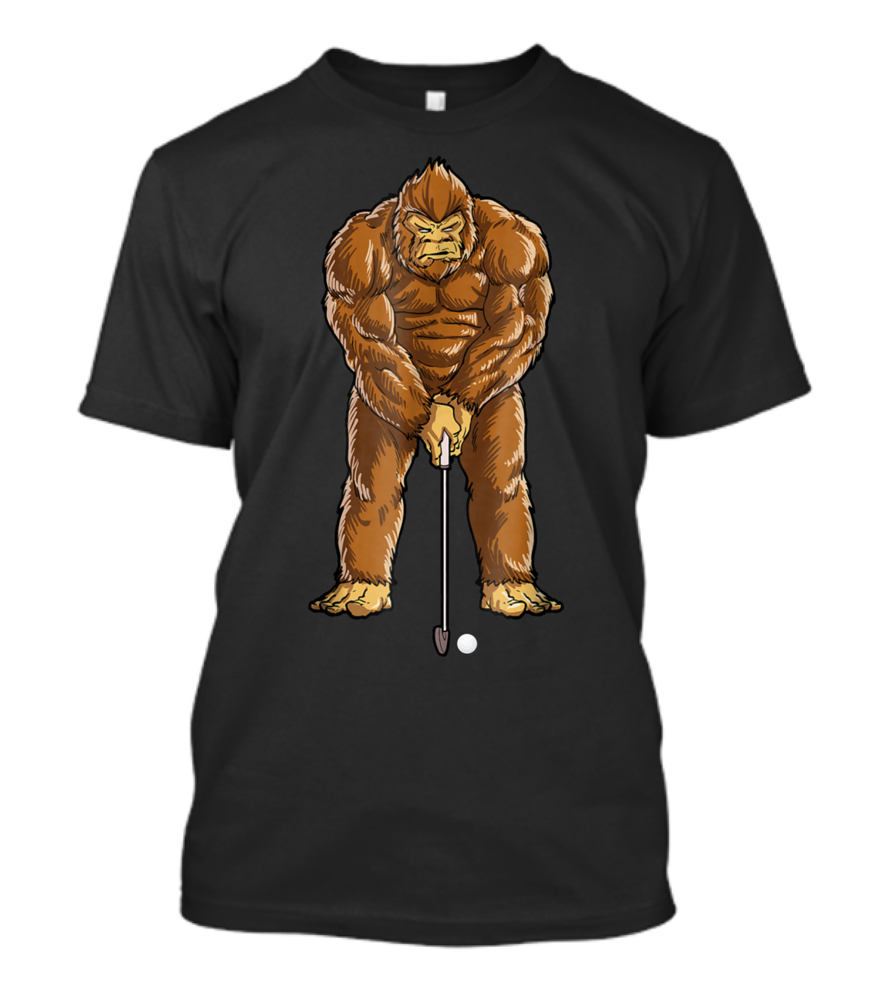 Bigfoot Sasquatch Golfer Golfing With Golf Ball And Club Sports13 T-Shirt
