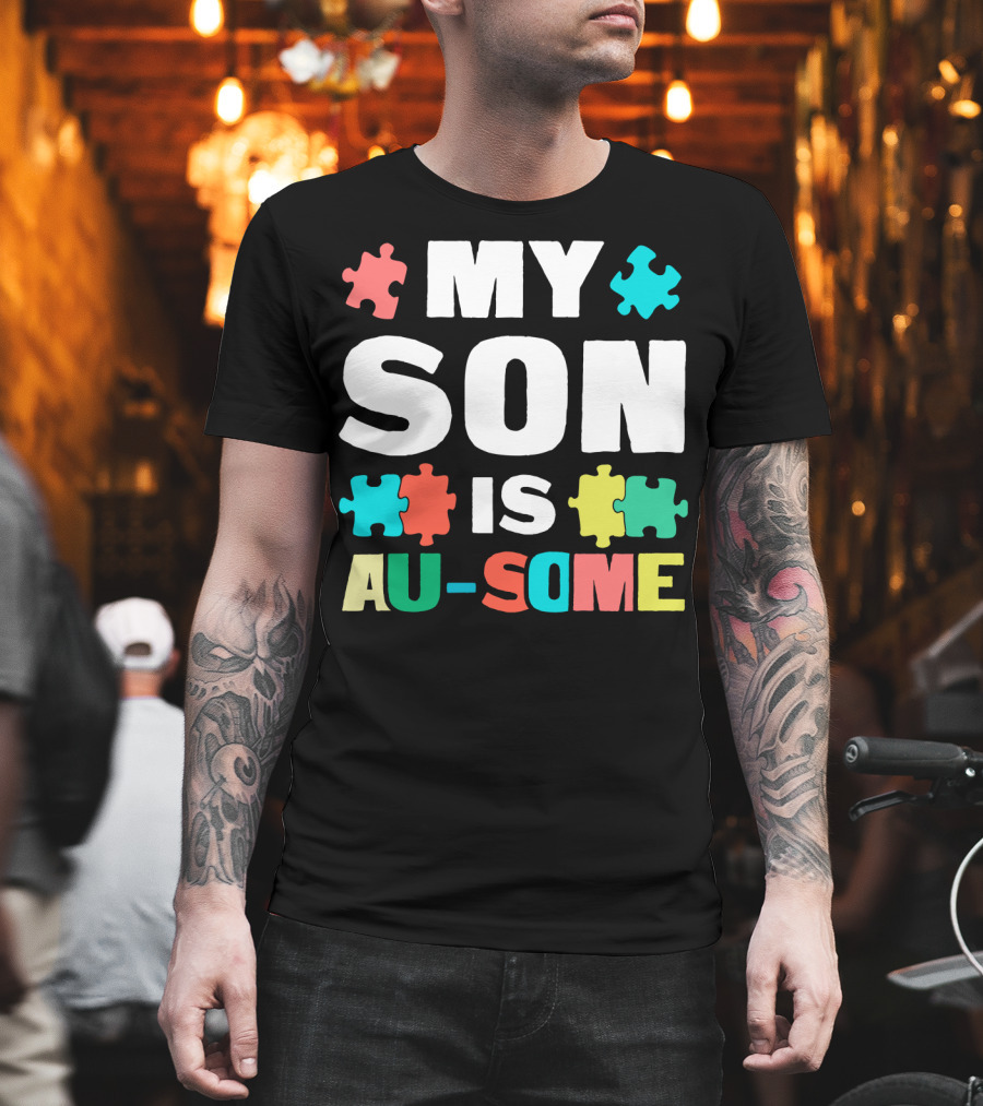 My Son is Au-Some Autism Puzzle Pieces T-Shirt