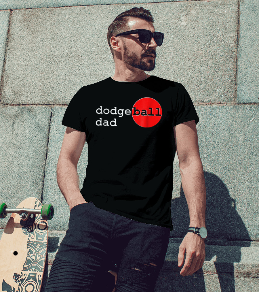 Dodgeball Dad Father Dodge Ball Parent Red Ball T-Shirt