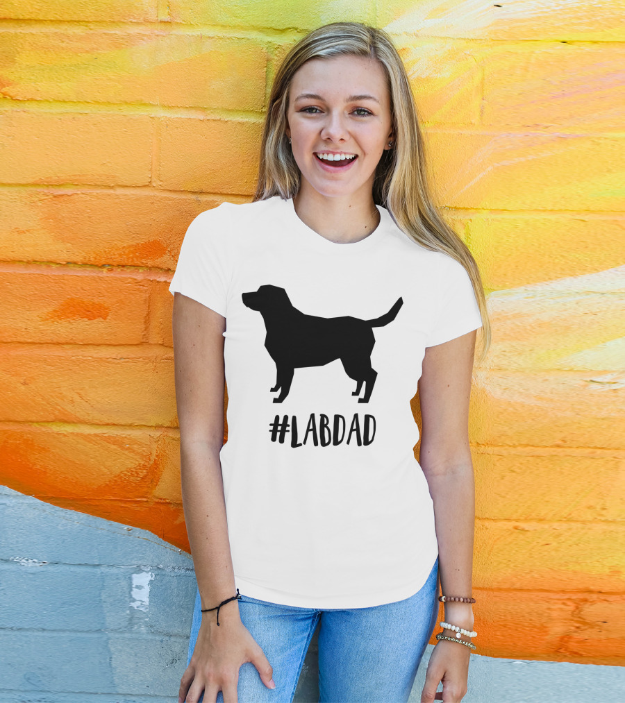 LABDAD Yellow Black Labrador Retriever Dog T-Shirt