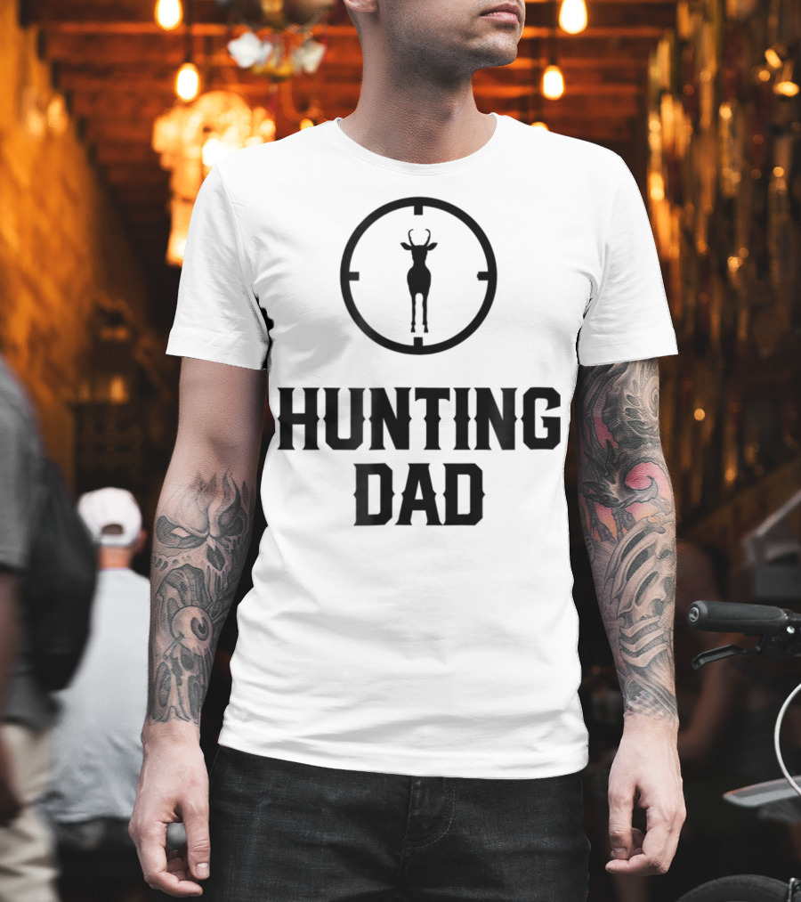 Hunting Dad Deer Silhouette Target Men's T-Shirt