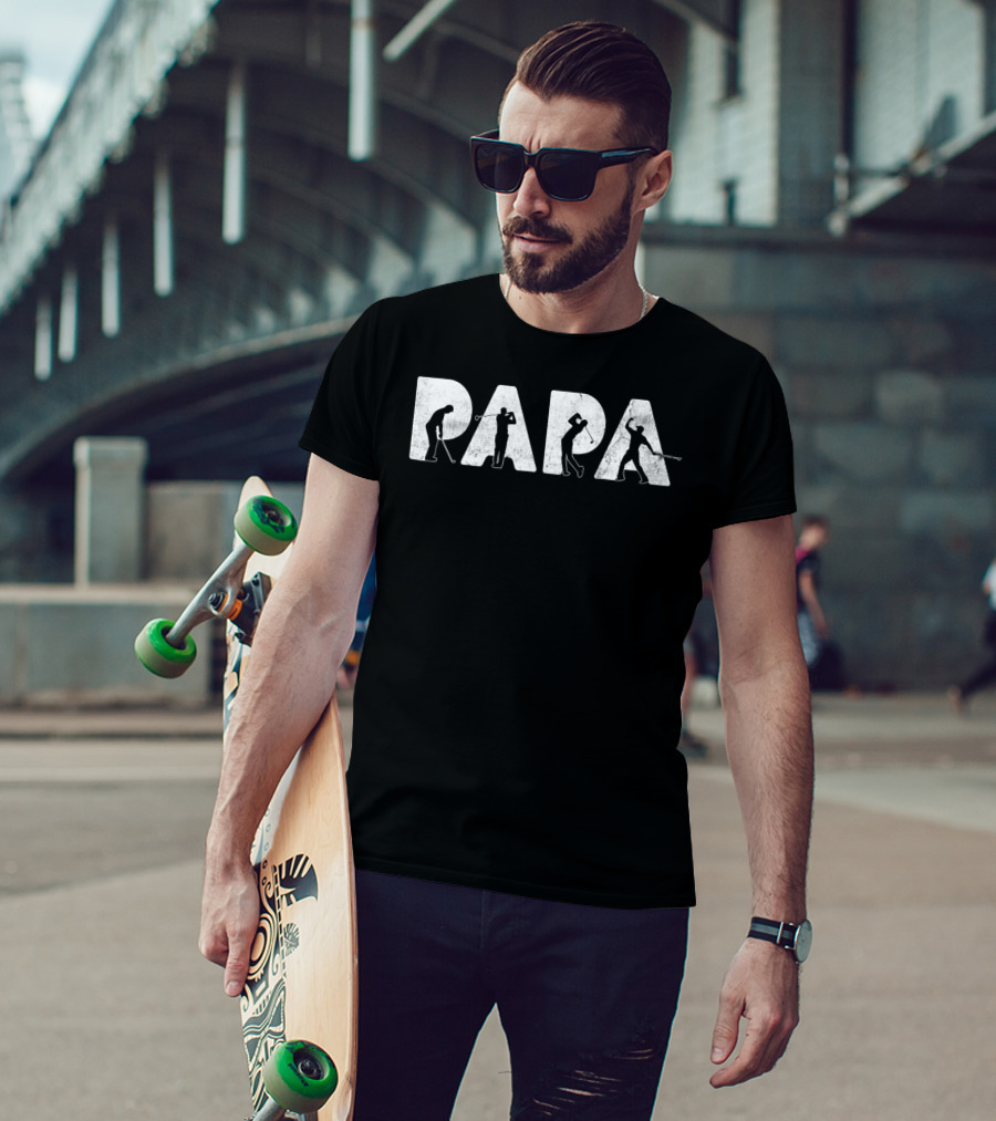 Papa Golf Silhouette Design For Men's Funny Dad T-Shirt