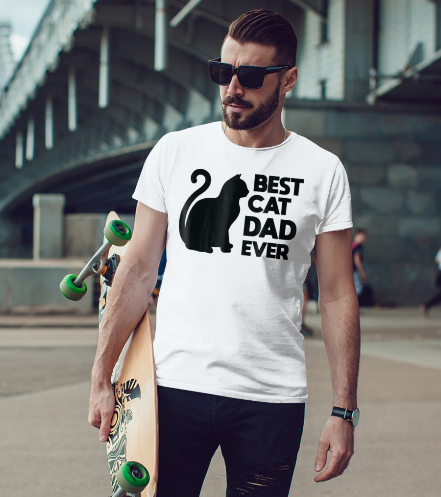 Best Cat Dad Ever Cute Pets Kittens Cat Lover T-Shirt