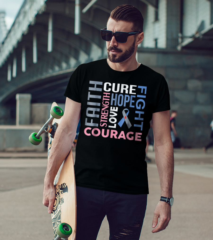 Faith Hope Cure Fight Strength Love Courage Diabetes Type 1 Dad Mom86 T-Shirt