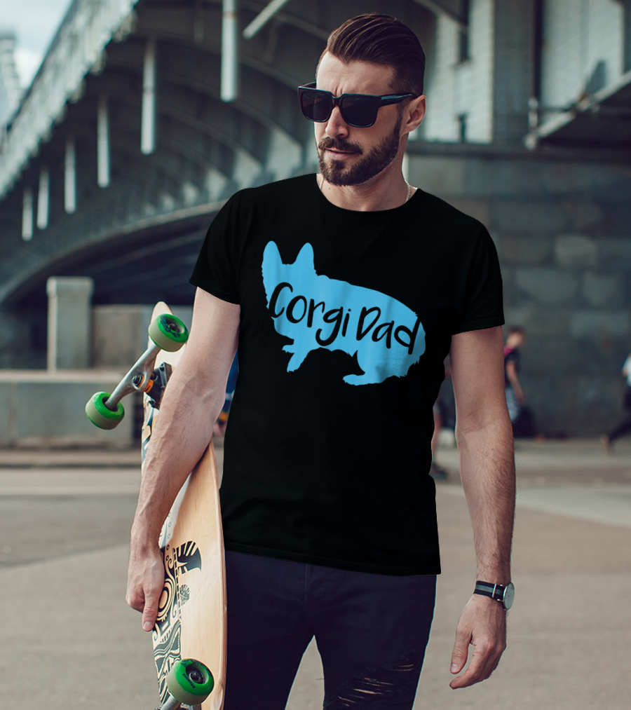 Cute Corgi Dad CorgiLover Welsh Pembroke Dog T-Shirt