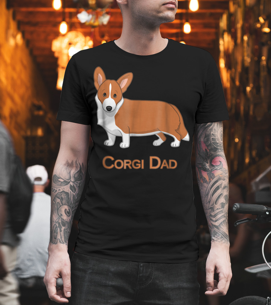 Corgi Dad Red Cardigan Welsh Dog Lovers 76 T-Shirt
