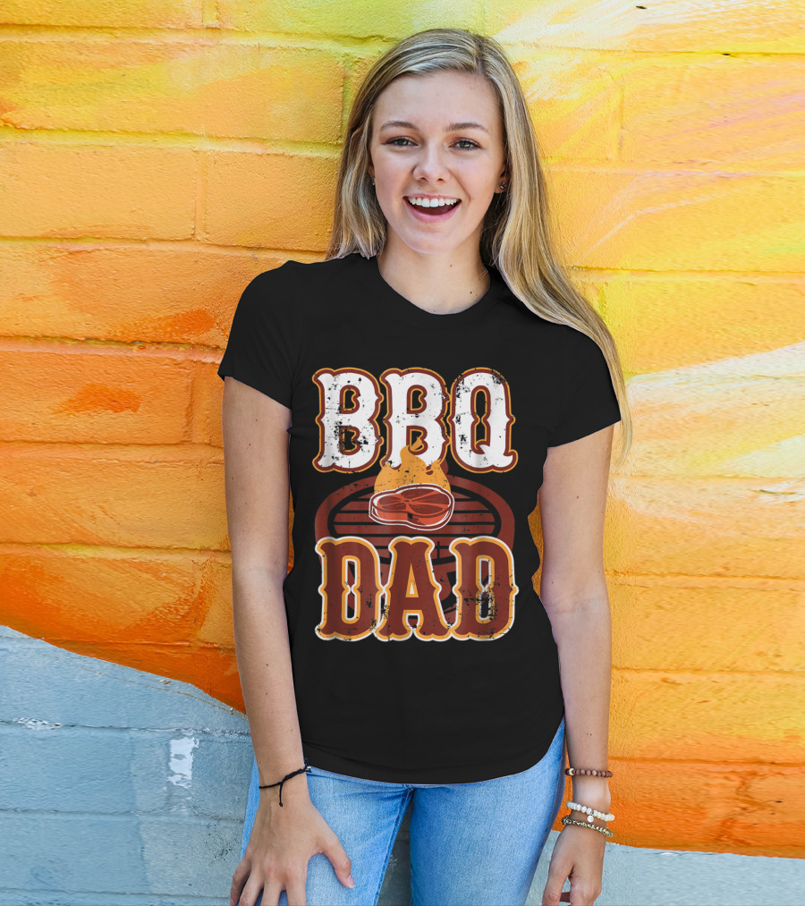 BBQ Dad Steak Grilling Flame Barbecue Dad T-Shirt
