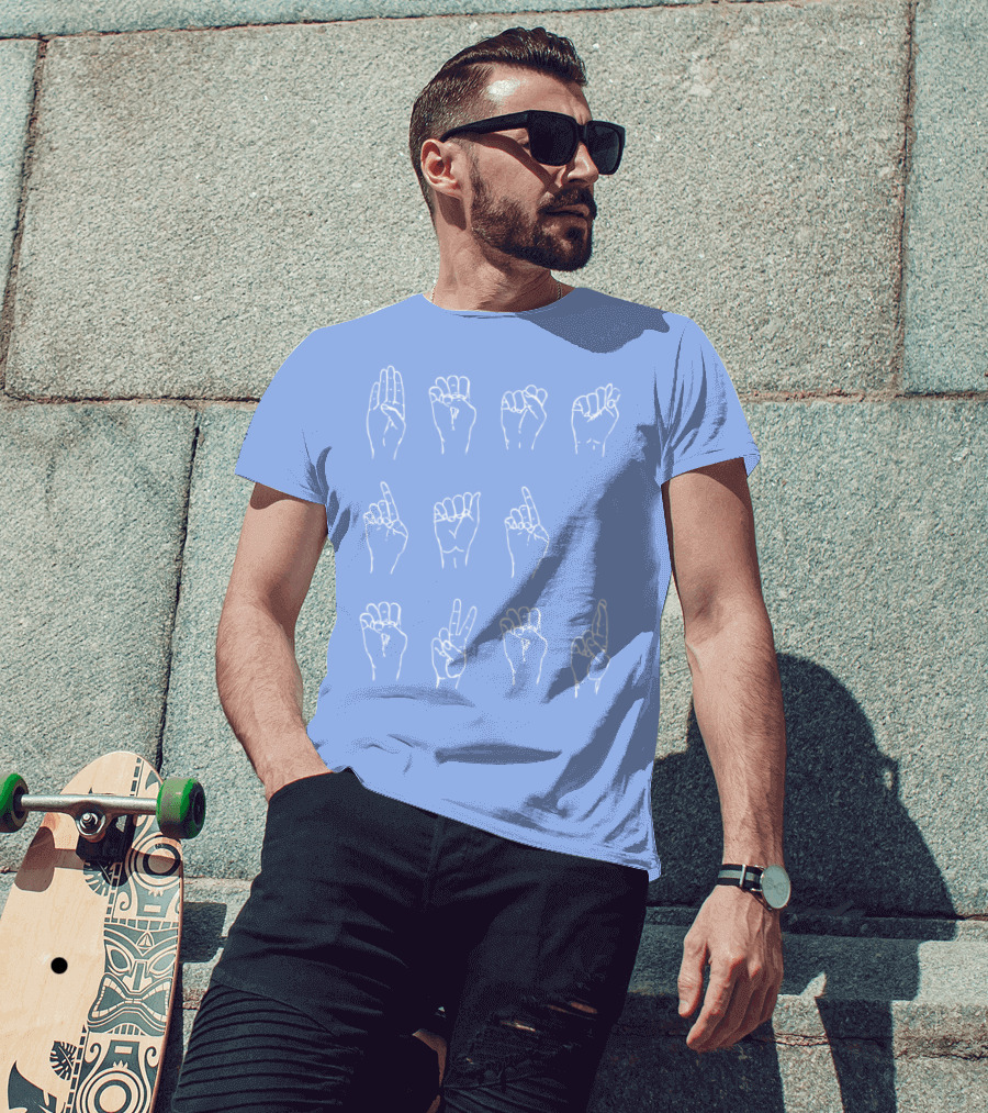 Best Dad Ever Deaf American Sign Language 34 T-Shirt