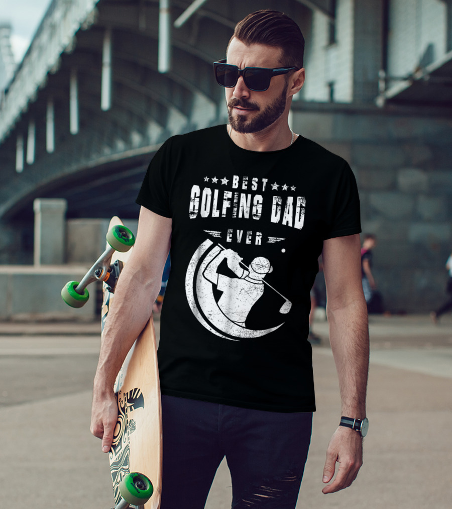 Best Golfing Dad Ever Golf Swing T-Shirt