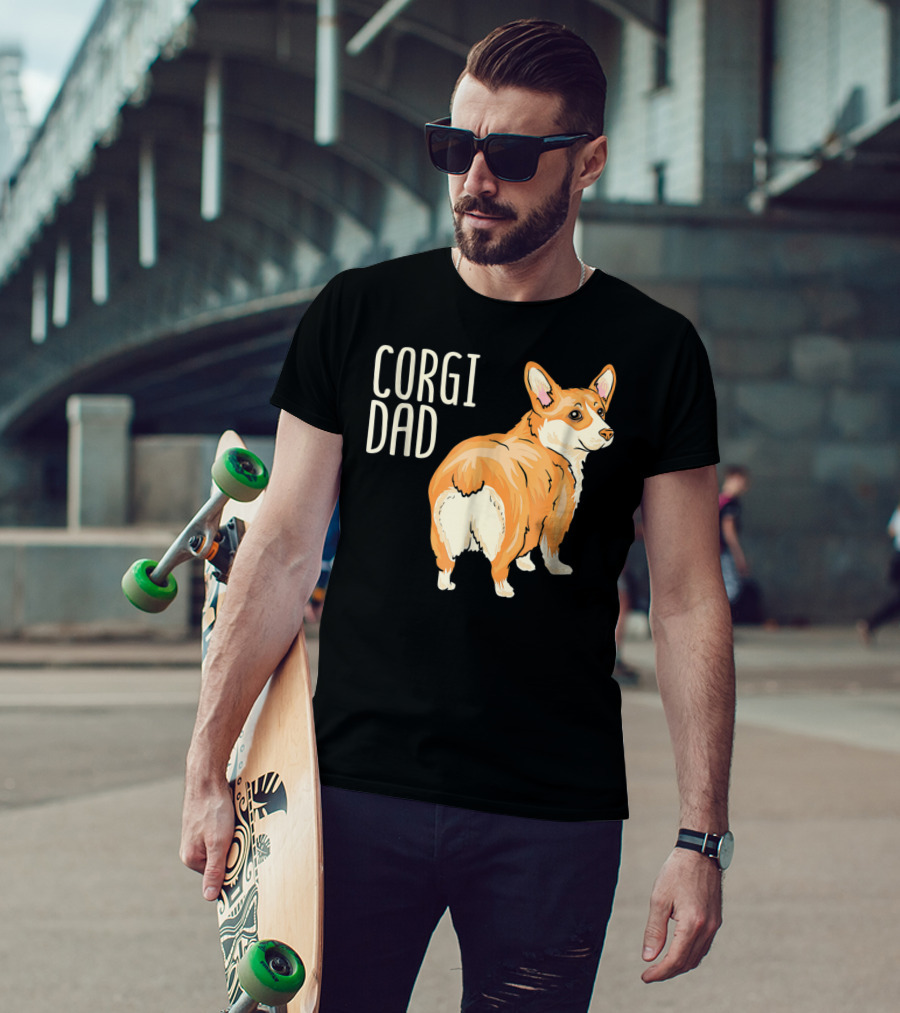 Corgi Dad Cute Dog Pet Owner Adopt Rescue T-Shirt