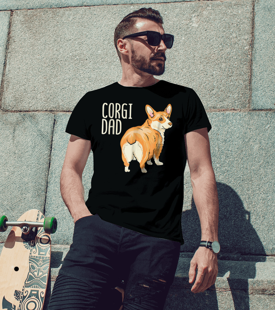 Corgi Dad Cute Dog Pet Owner Adopt Rescue T-Shirt