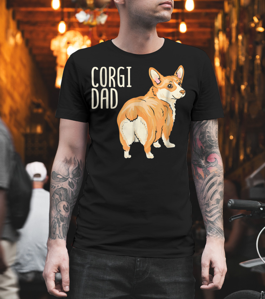 Corgi Dad Cute Dog Pet Owner Adopt Rescue T-Shirt