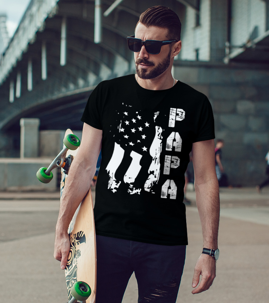 Papa Flag Father's Day S61 USA T-Shirt