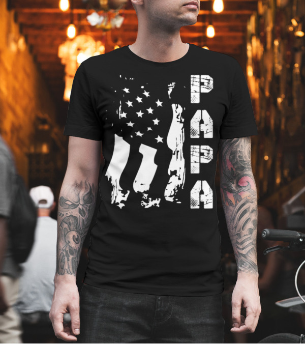 Papa Flag Father's Day S61 USA T-Shirt Papa Flag Father's Day S61 USA T-Shirt