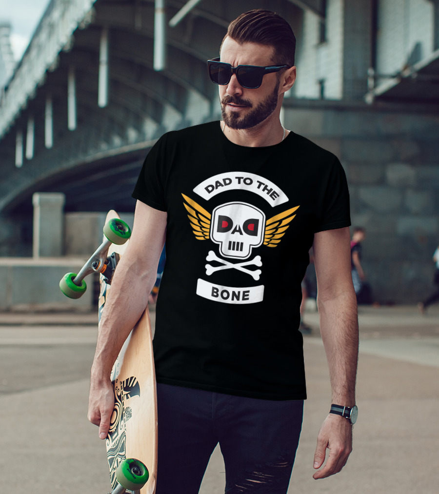 DAD To The Bone Skull Wings Sioux City Rap Merch15 T-Shirt