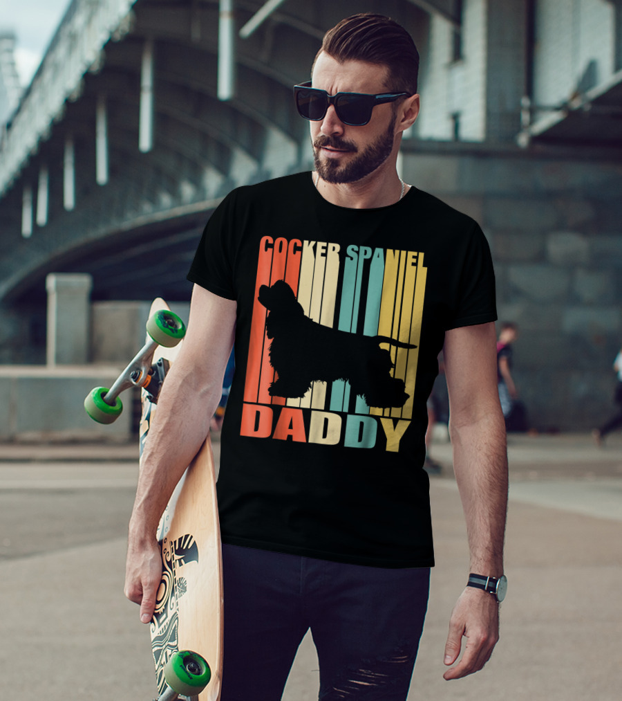 Cocker Spaniel Daddy Vintage Dog42 Love T-Shirt