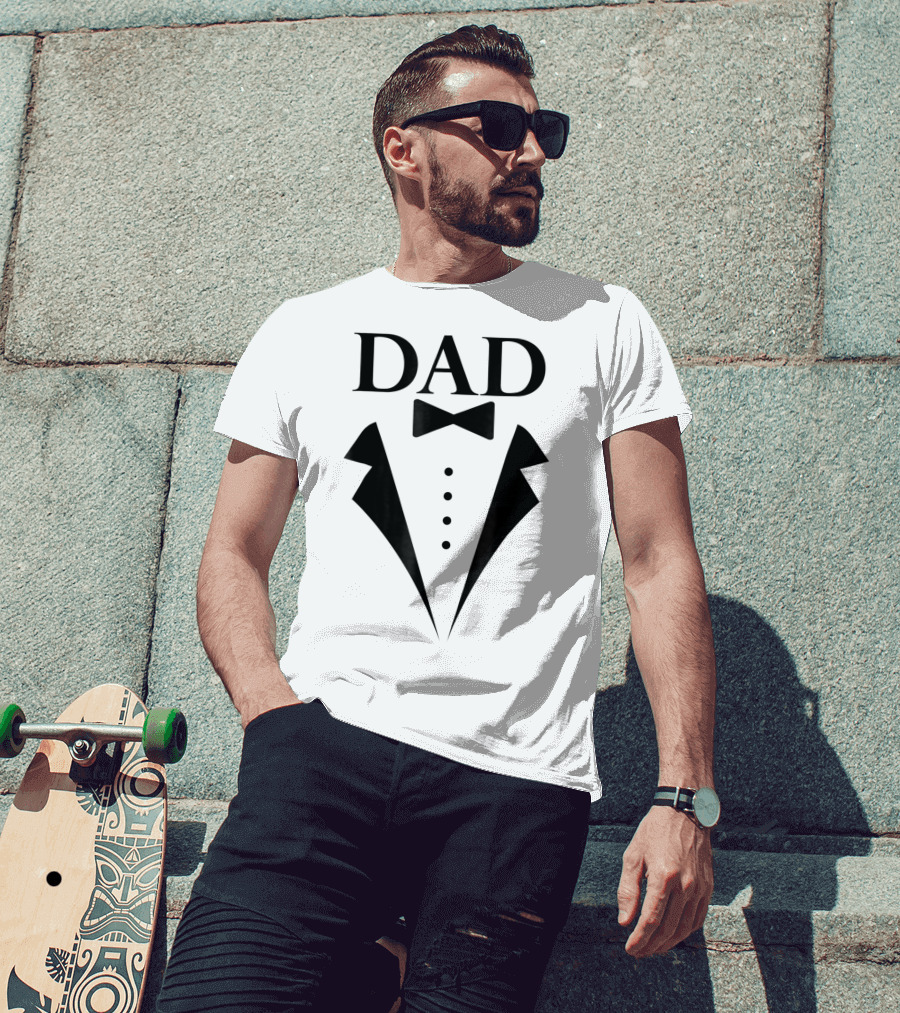 Dad Tuxedo Suit Design Family Papa Dad Son Daughter T-Shirt
