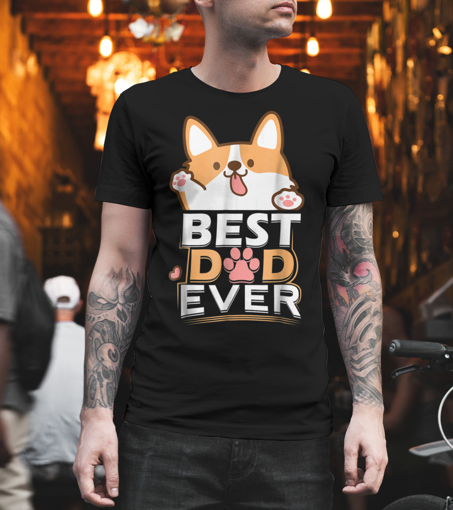 Best Dog Dad Ever Corgi Paws and Ears T-Shirt