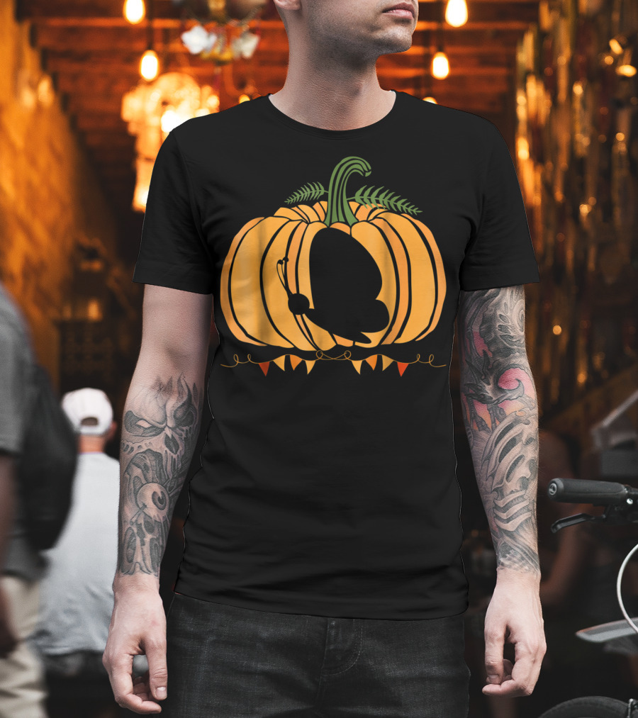 Cool Butterfly and Pumpkin Halloween for Kid Dad Mom T-Shirt