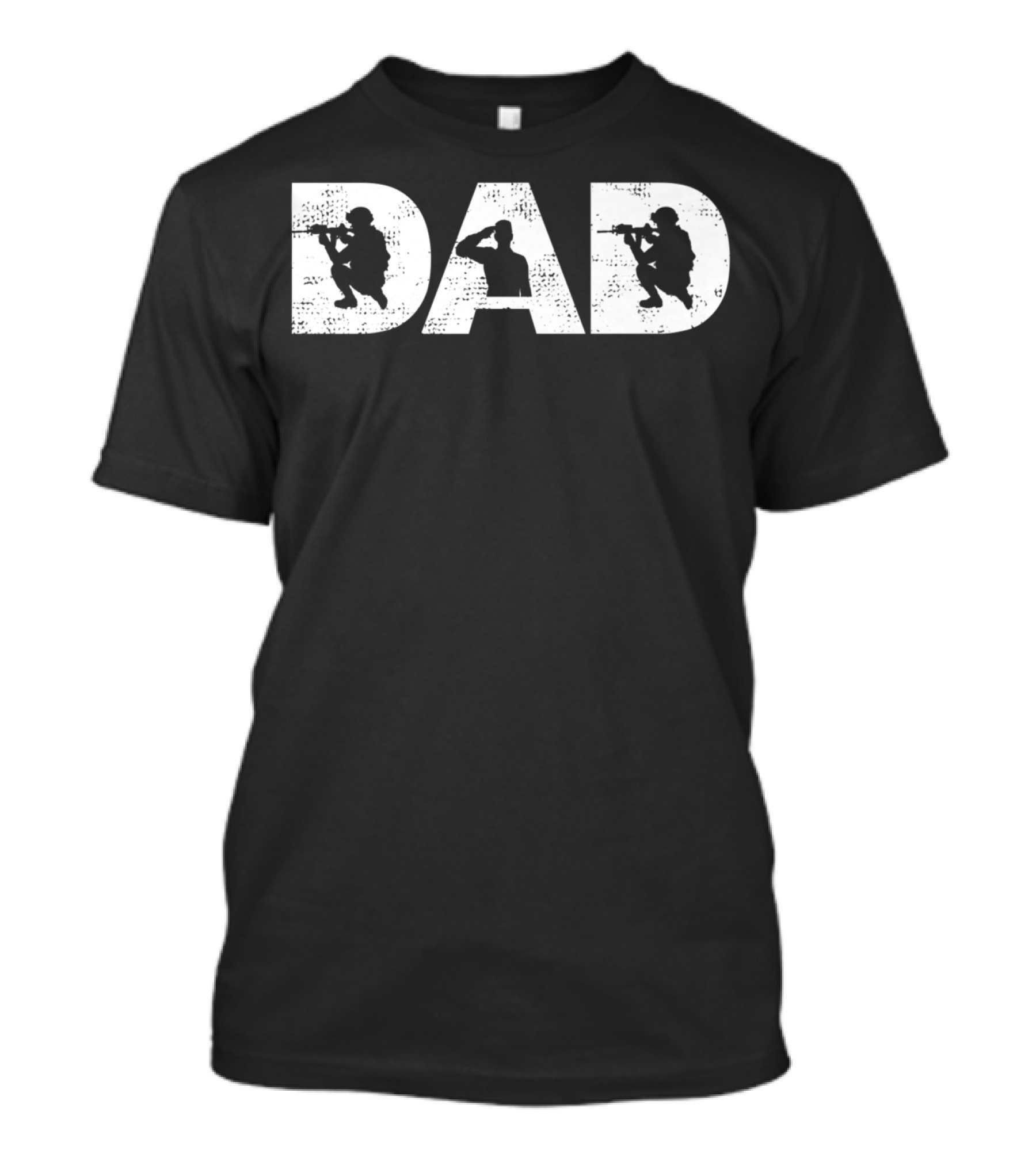 Dad Best Military Papa Silhouette Soldiers T-Shirt