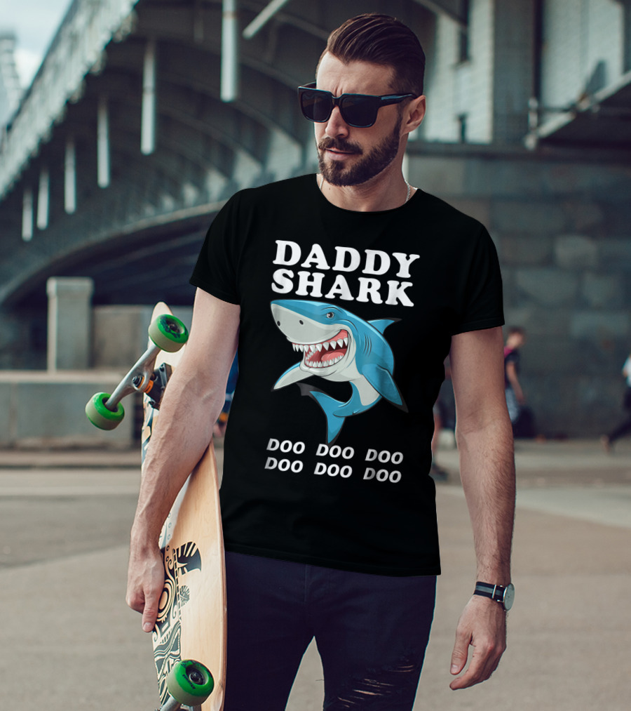 Daddy Shark Doo Doo Doo Funny Dad Shark Song T-Shirt