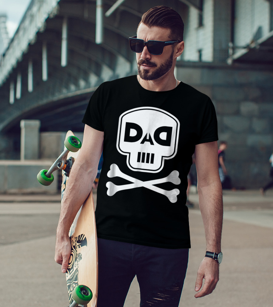 DAD White Skull Crossbones Logo Rap Merch56 T-Shirt
