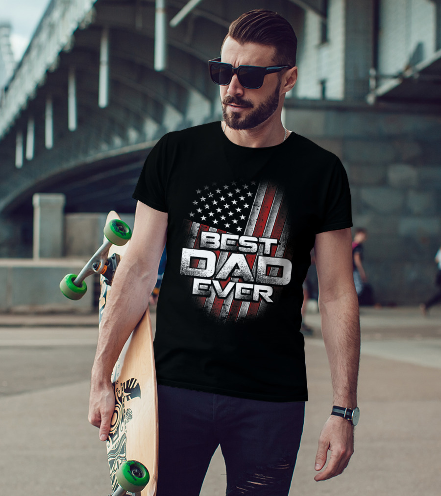 Best Dad Ever American Flag USA 23 T-Shirt