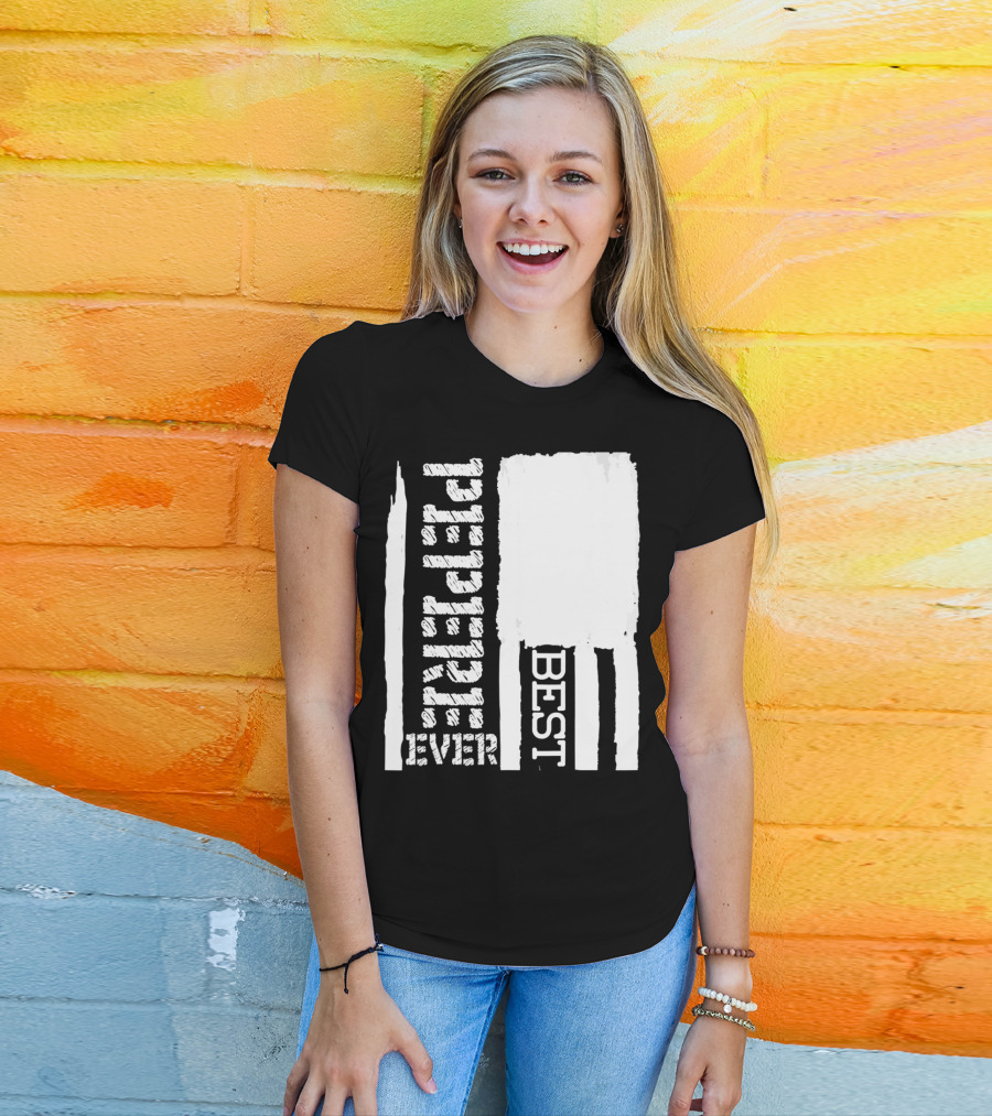 Best Pepere Ever Distressed Flag T-Shirt