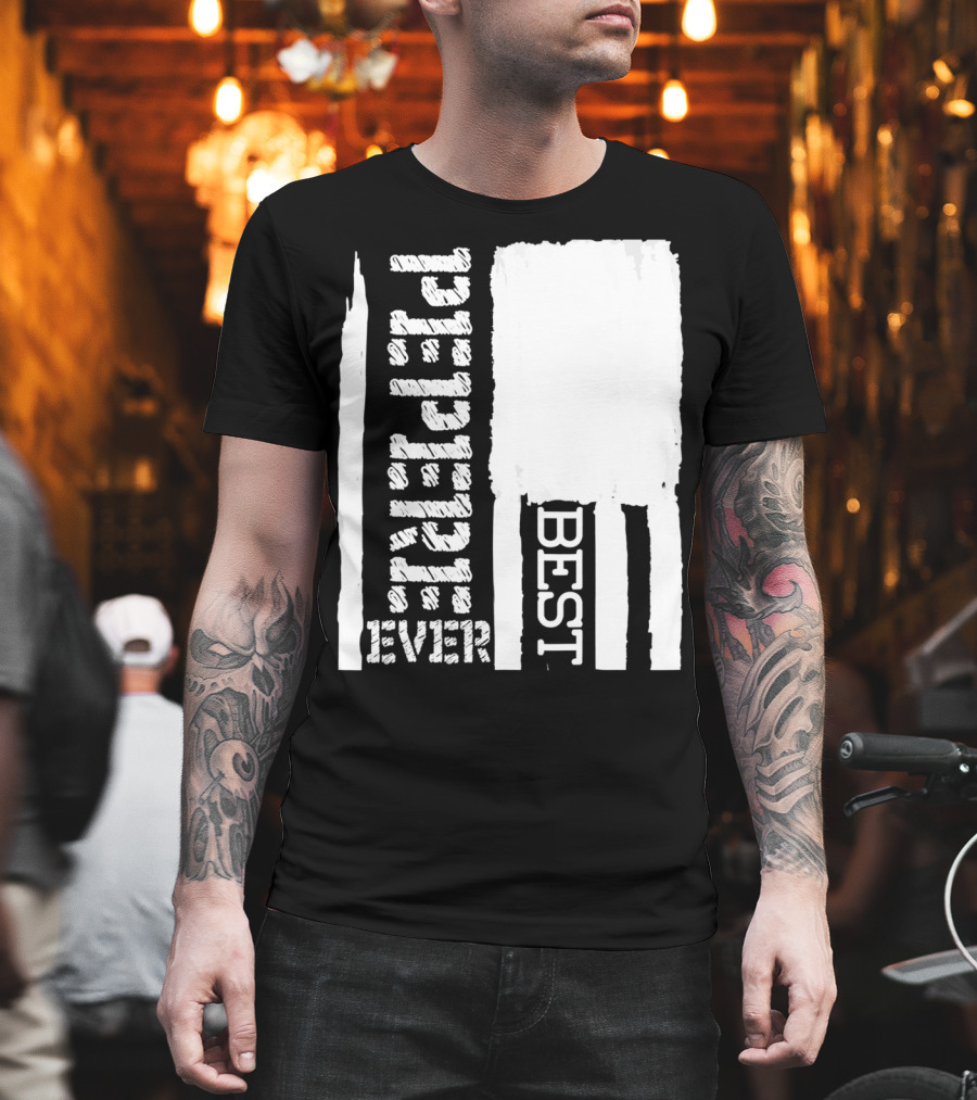 Best Pepere Ever Distressed Flag T-Shirt