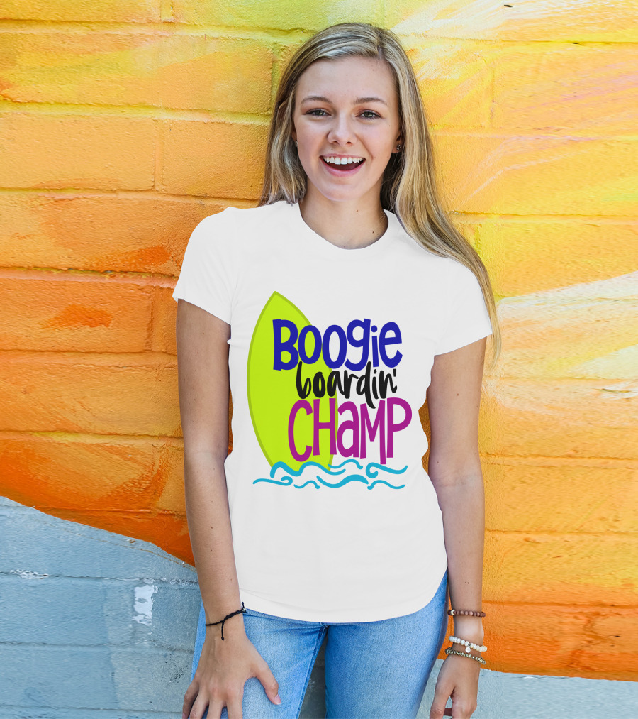 Boogie Boardin' Champ Surfing Summer Dad43 T-Shirt