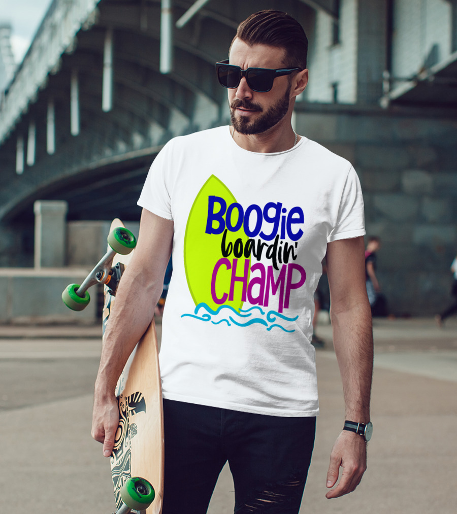 Boogie Boardin' Champ Surfing Summer Dad43 T-Shirt