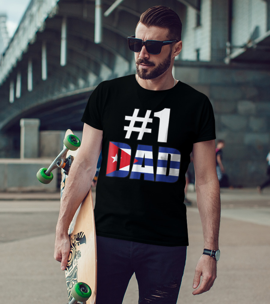 1 Dad Cuba Flag T-Shirt